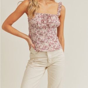 (A6) NEW Lush Floral Babydoll top, Size M, NWOT